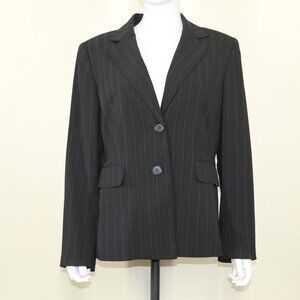 Kasper Blazer Black size 14 Vertical Stripe - [WD41]